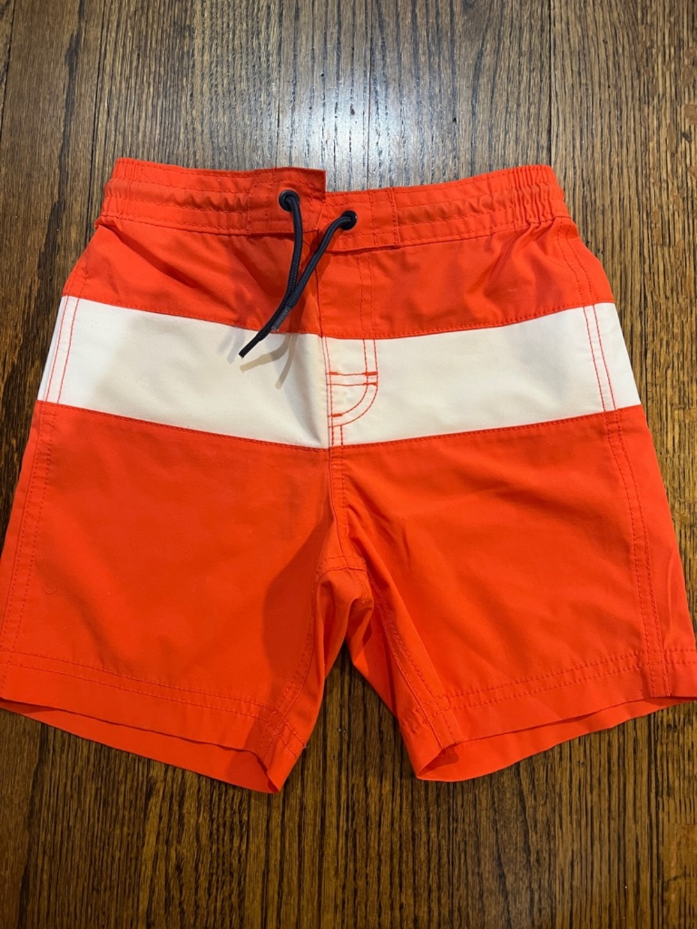 Old Navy Bright Orange Swim Board Shorts with White Stripe